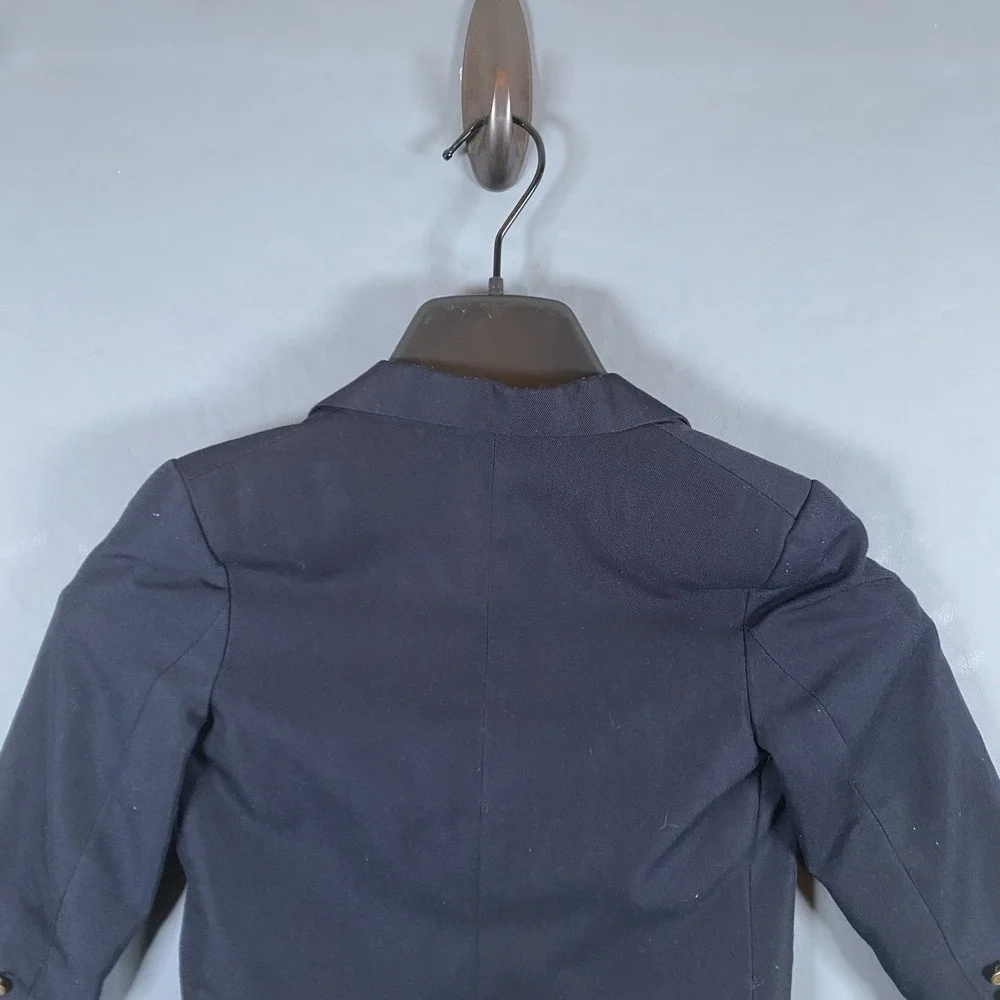 Nautica Boys Size 5 Regular Navy Blue‎ 2-Button Blazer Sport Coat Gold Buttons